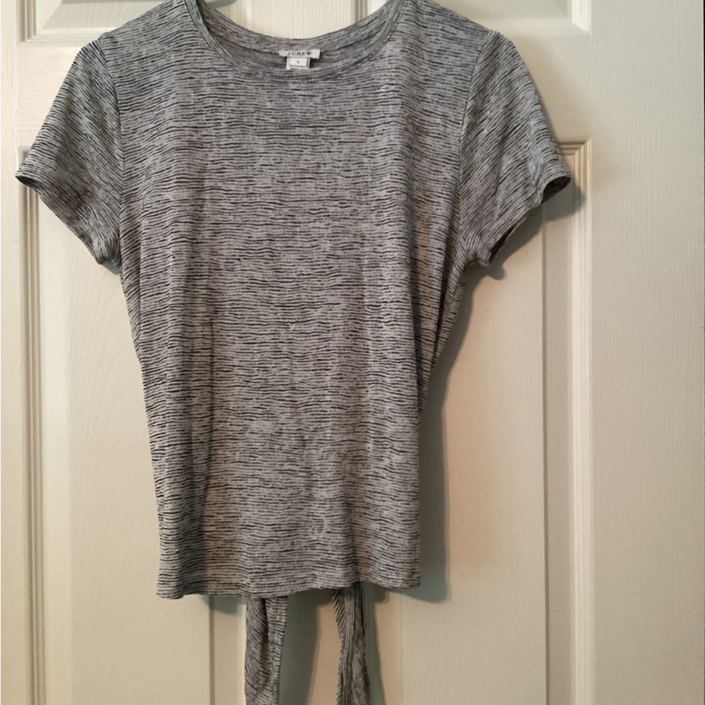 J Crew tie back top, grey, size S